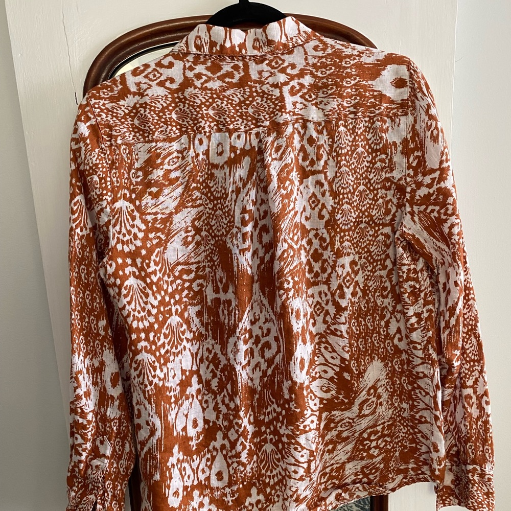 Garnet Hill Classic Linen long sleeved shirt, women’s size 4. - Picture 2 of 6